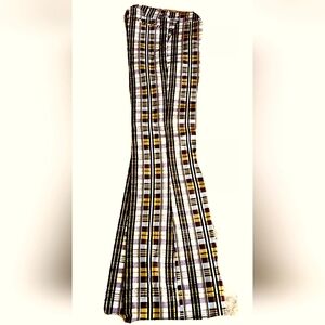 Plaid Pant DESIGNER WRIGHT Vintage Ultra Flare, Ultra High Waist 27in